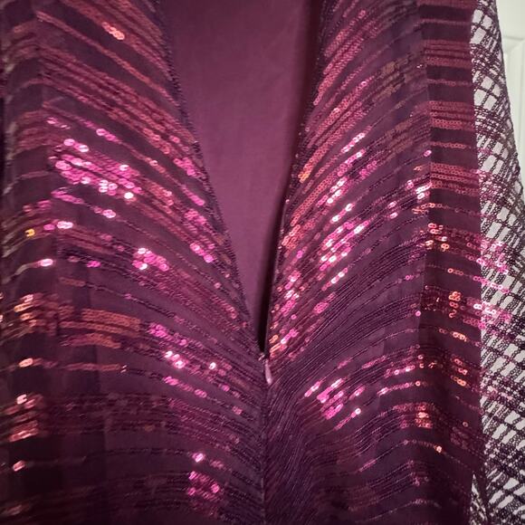 Vince Camuto Plum Purple Sequin Mini Swing Sheath Dress Sleeveless 14 NWT - Picture 9 of 9